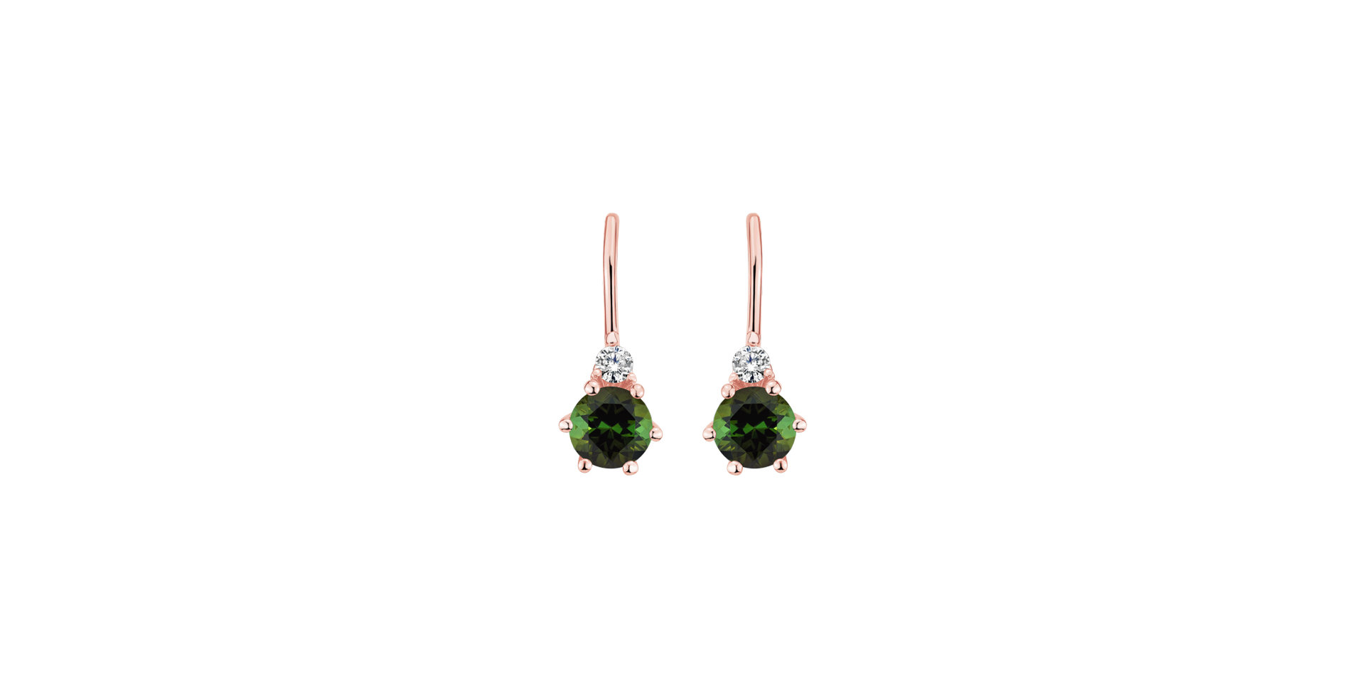 Diamond earrings with Tourmaline Lux