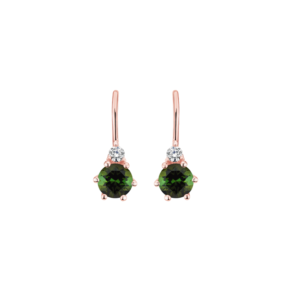 Diamond earrings with Tourmaline Lux