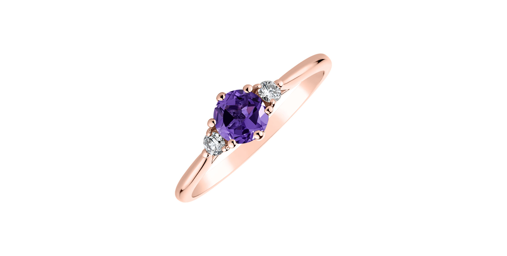 Diamond ring with Amethyst Midnight Serenity