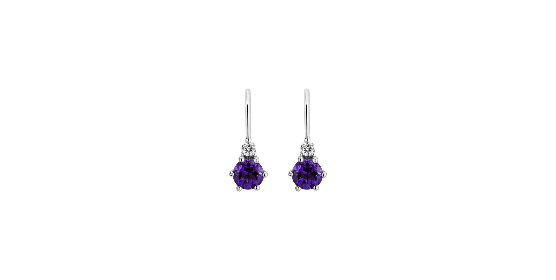 Diamond earrings with Amethyst Lux