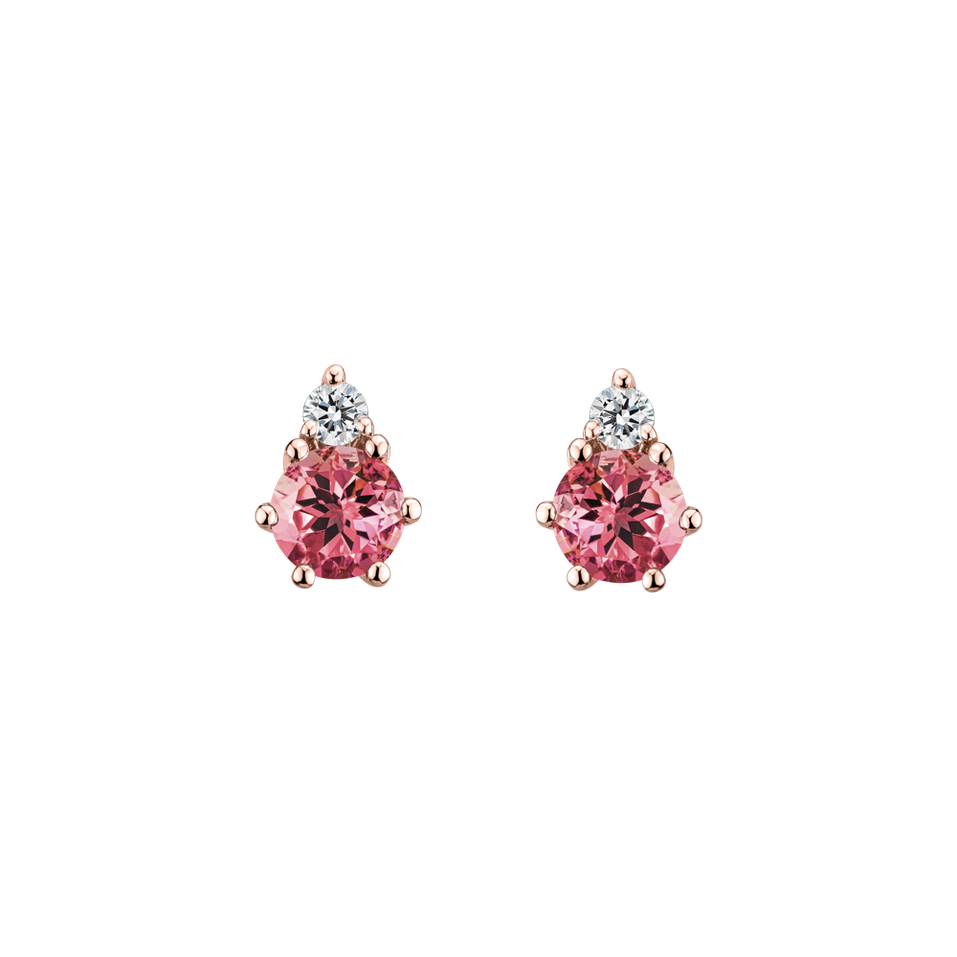 Diamond earrings with Tourmaline Lux