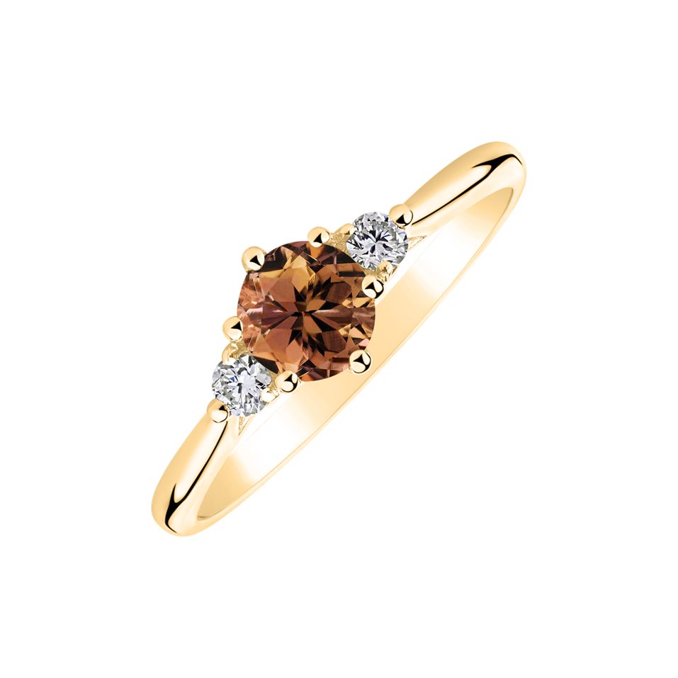 Diamond ring with Tourmaline Midnight Serenity