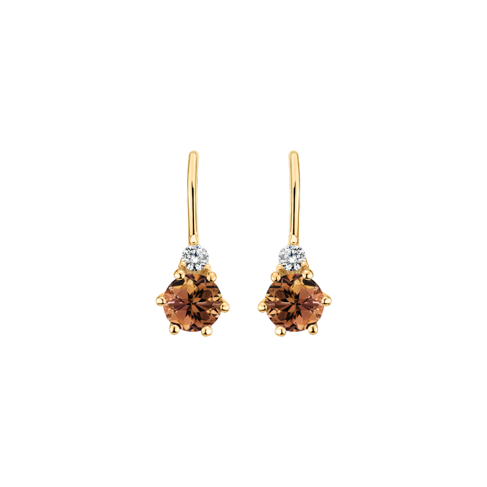 Diamond earrings with Tourmaline Lux