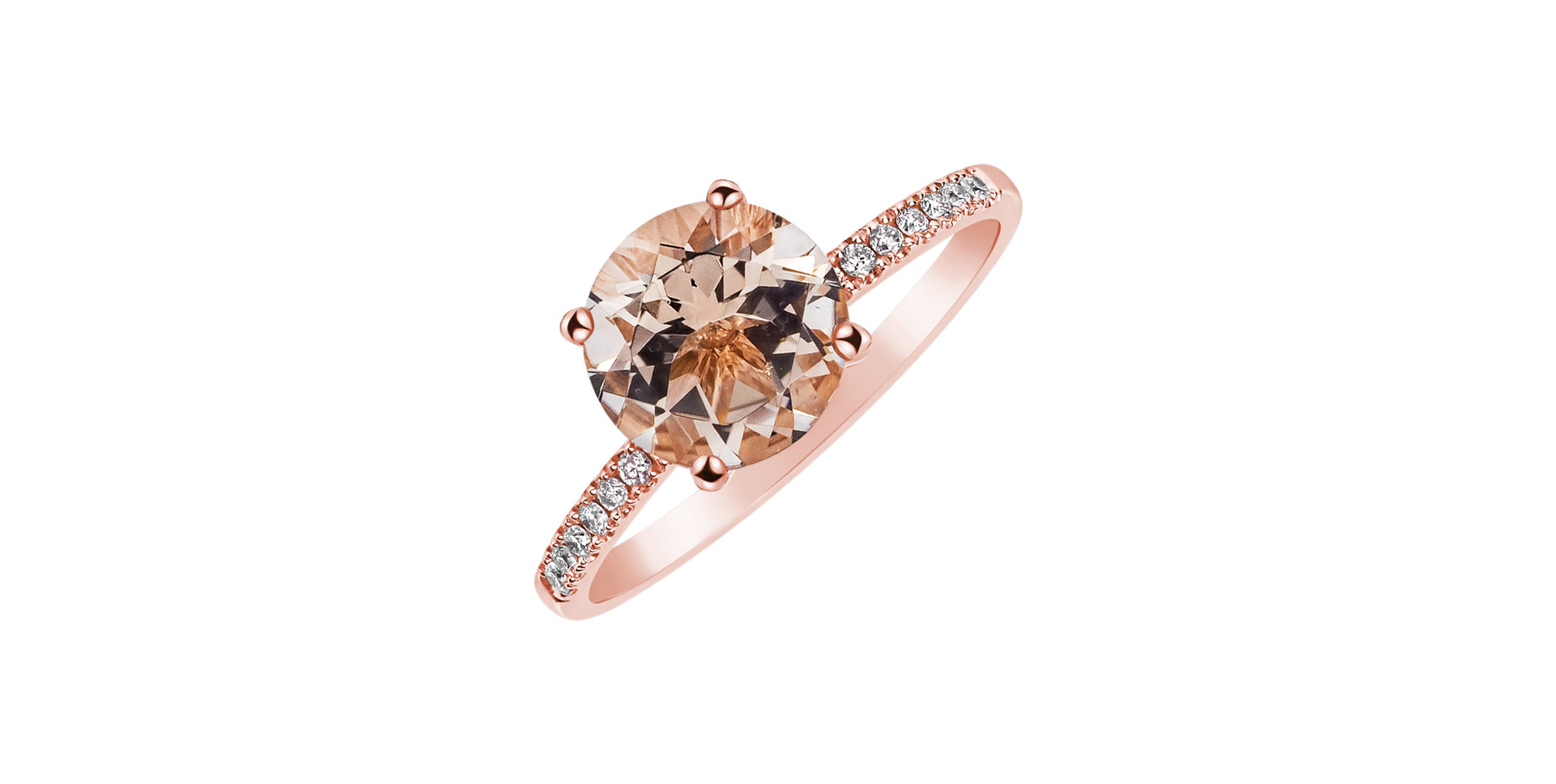 Diamond ring with Morganite Bethy