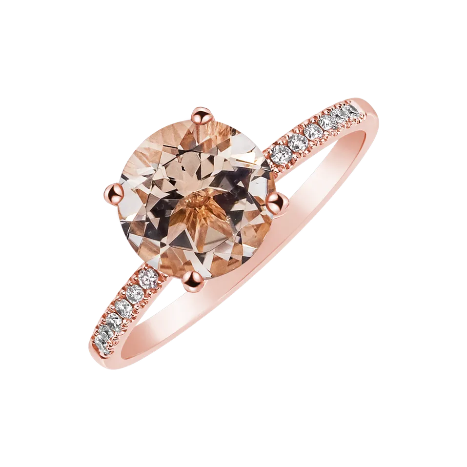 Diamond ring with Morganite Bethy