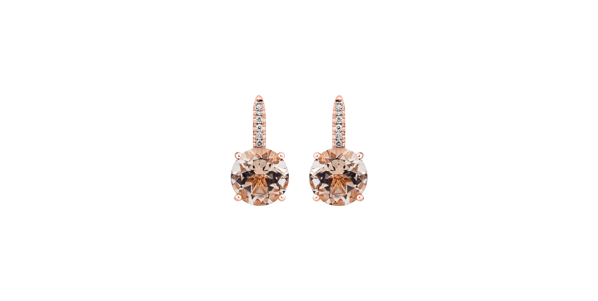 Diamond earrings with Morganite Bethy