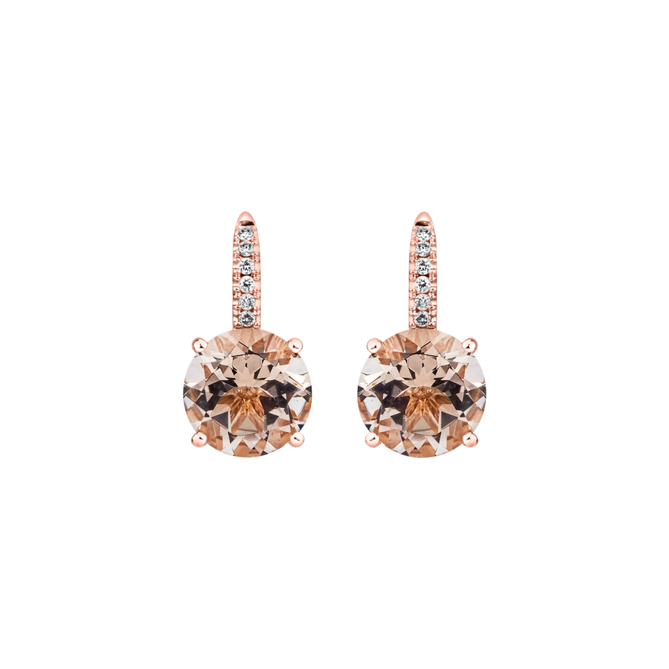 Diamond earrings with Morganite Bethy