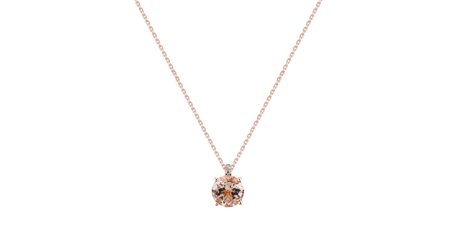 Diamond necklace with Morganite Bethy
