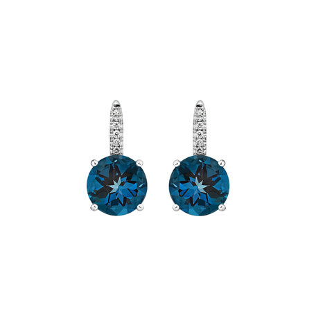 Diamond earrings with Topaz Bethy