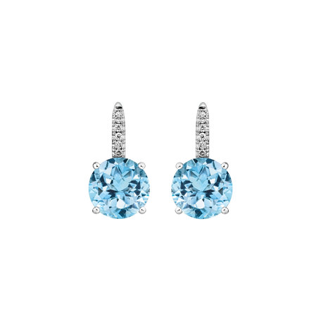 Diamond earrings with Topaz Bethy