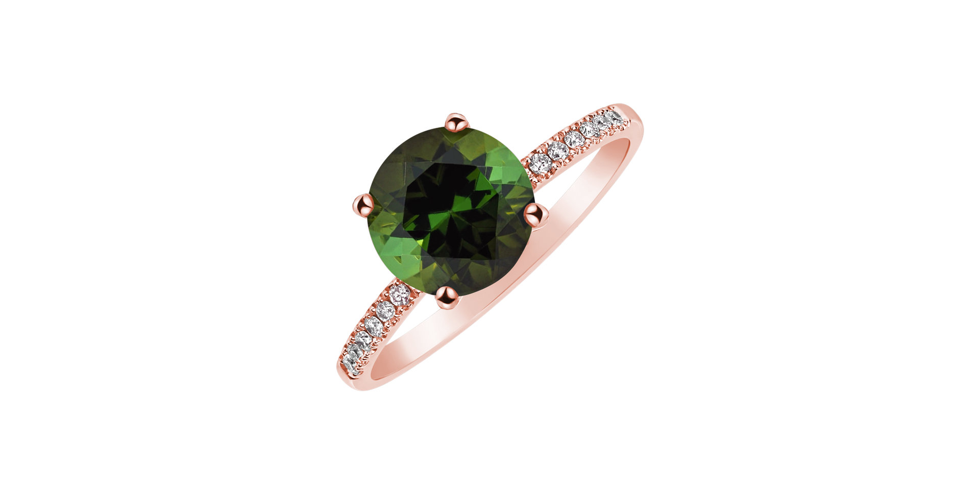 Diamond ring with Tourmaline Bethy