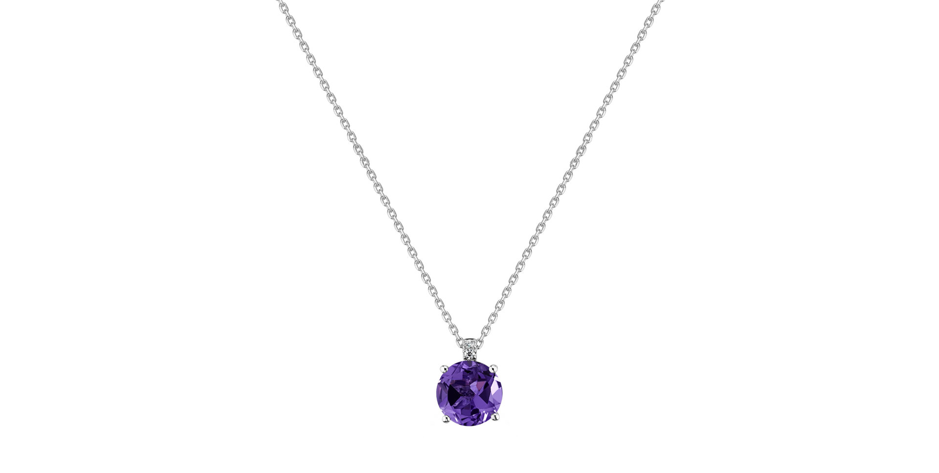 Diamond necklace with Amethyst Bethy