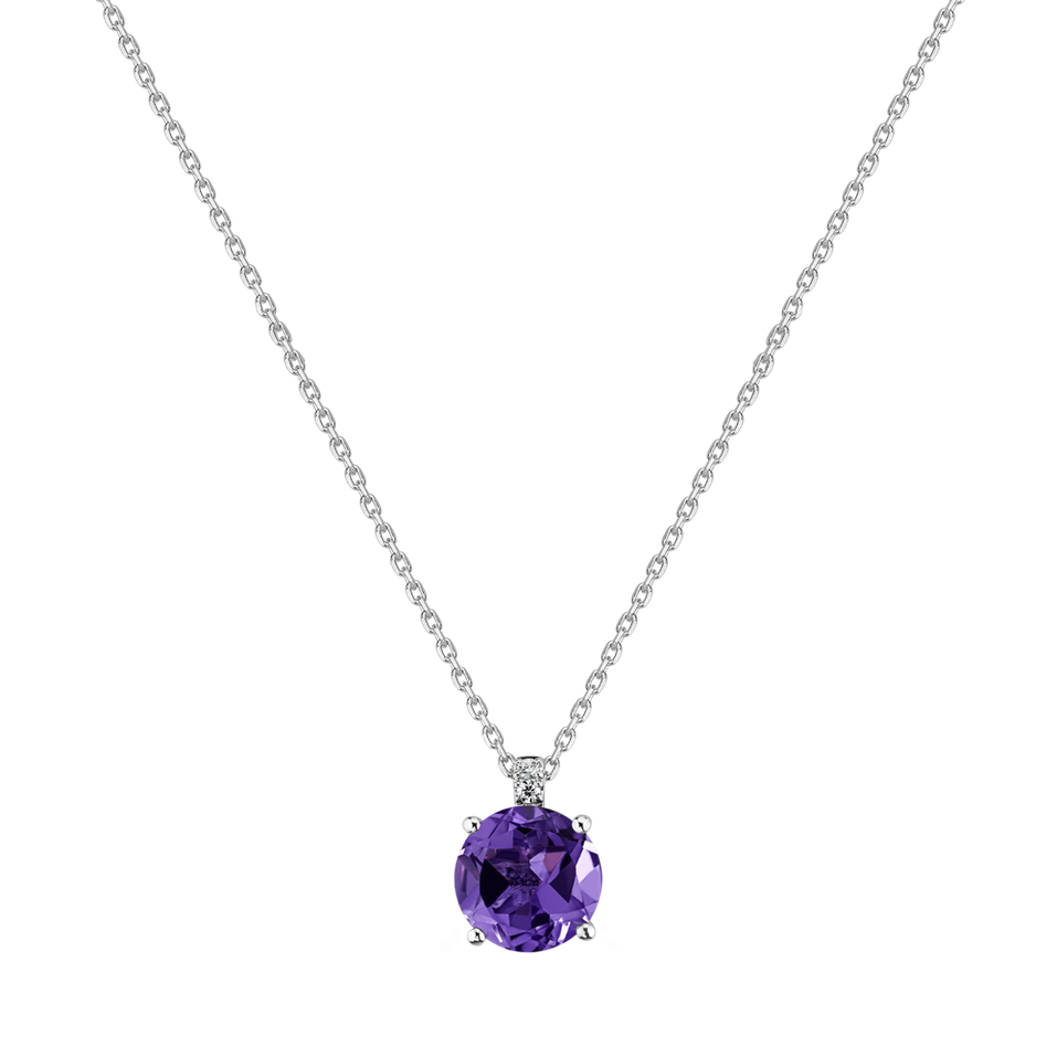 Diamond necklace with Amethyst Bethy