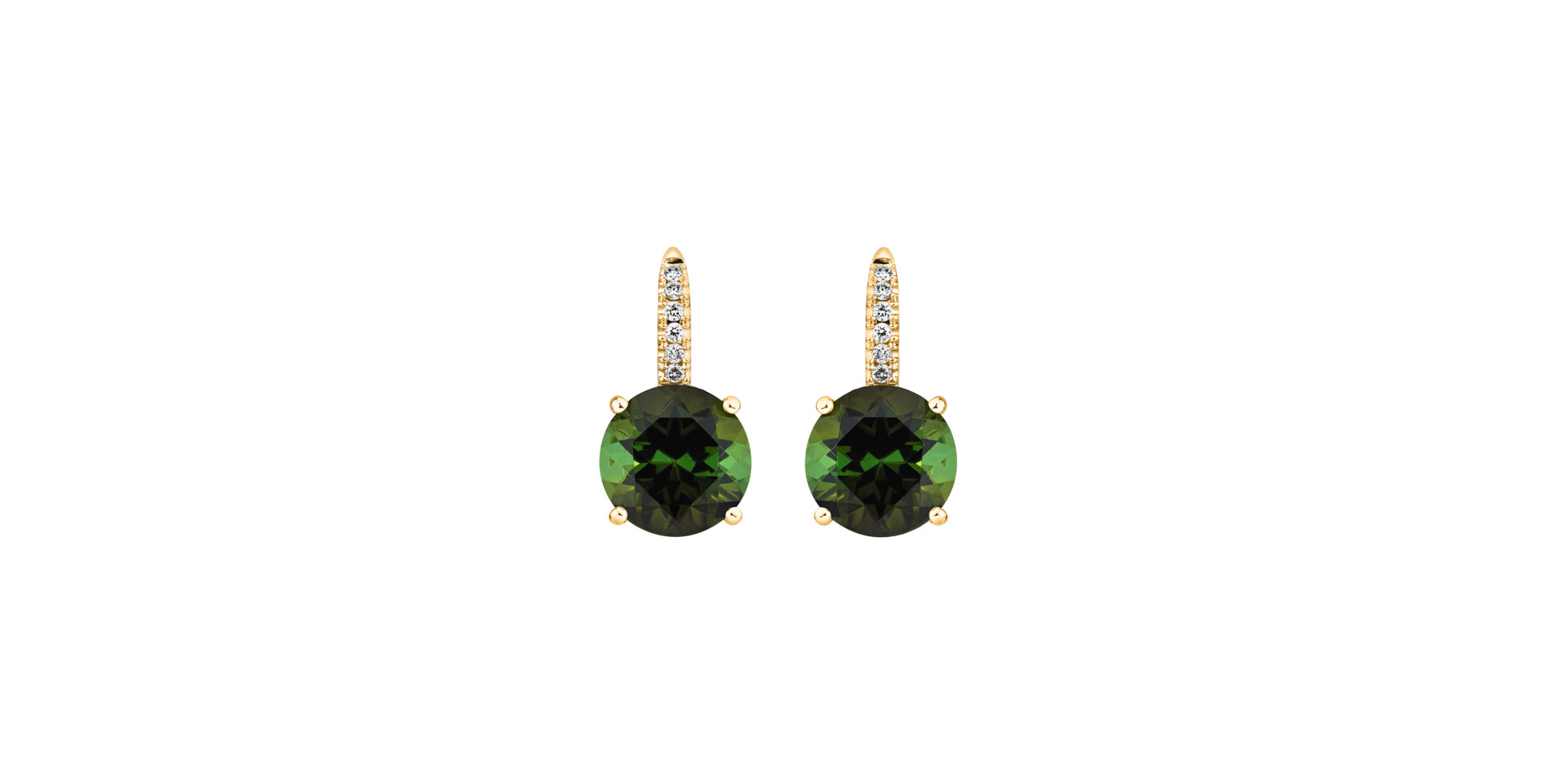 Diamond earrings with Tourmaline Bethy