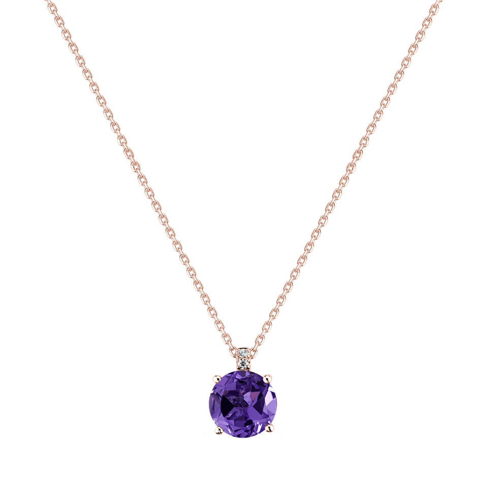 Diamond necklace with Amethyst Bethy