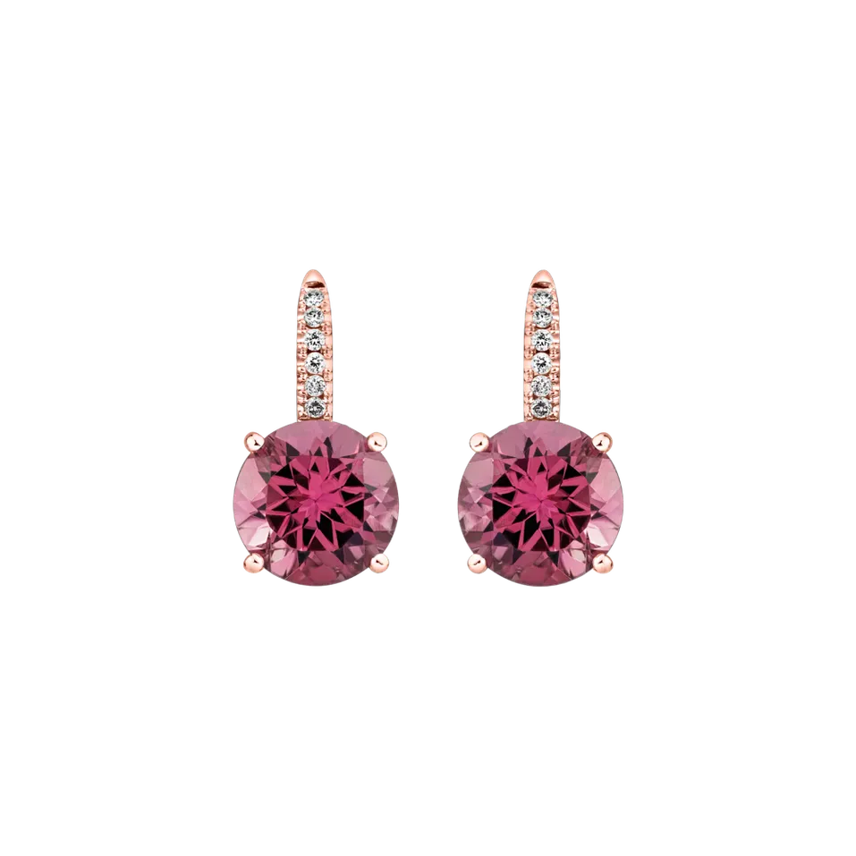 Diamond earrings with Tourmaline Bethy