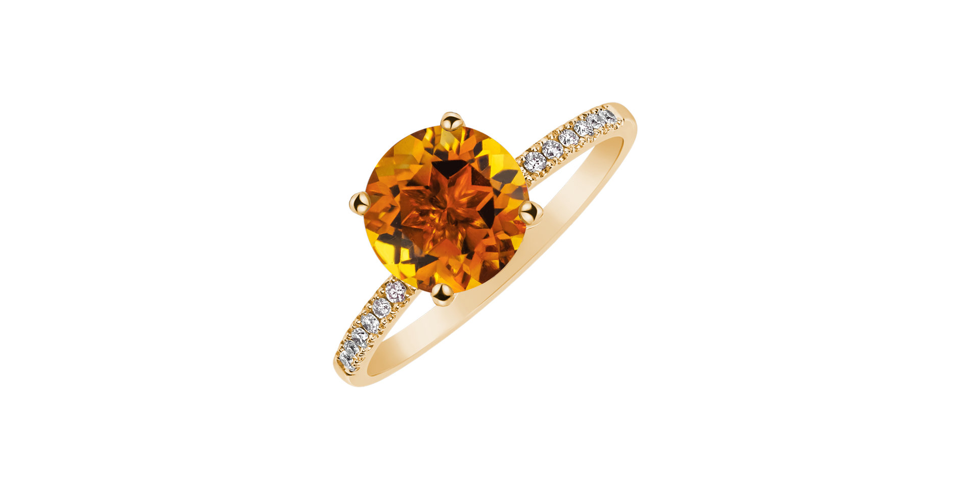 Diamond ring with Citrine Bethy