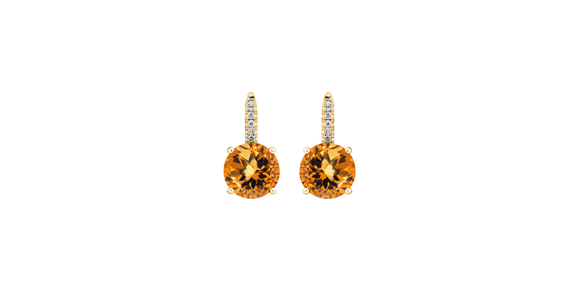 Diamond earrings with Citrine Bethy