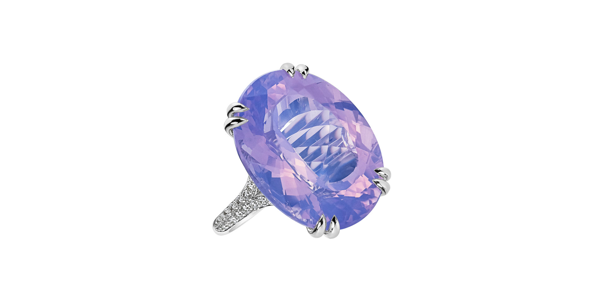 Diamond ring with Amethyst Lavender Dream