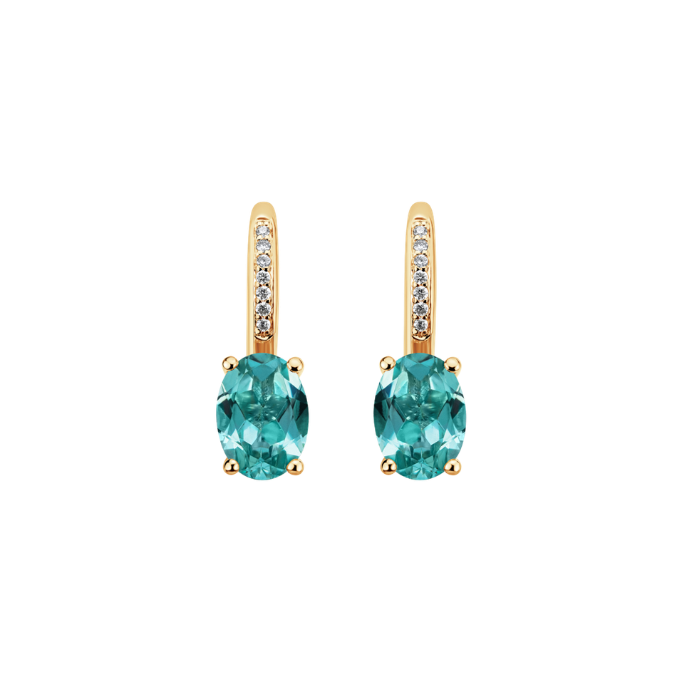 Diamond earrings with Apatite Lucrezia