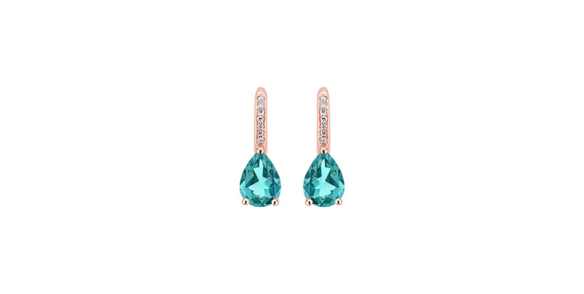Diamond earrings with Apatite Tearfall