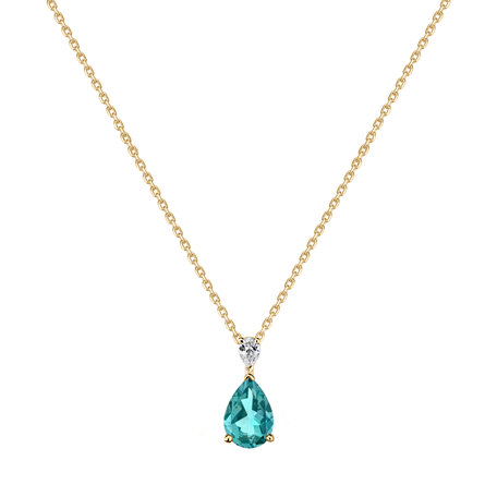 Diamond necklace with Apatite Whispers of Avalon