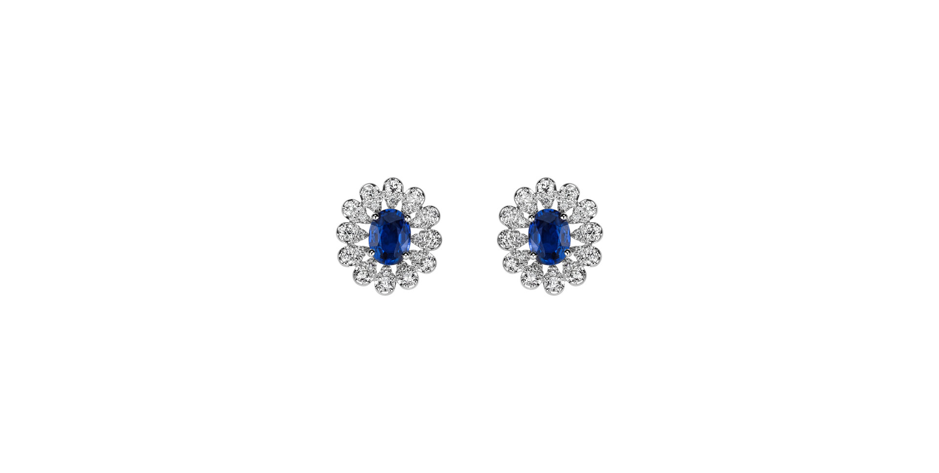 Diamond earrings with Sapphire Floral Treasure