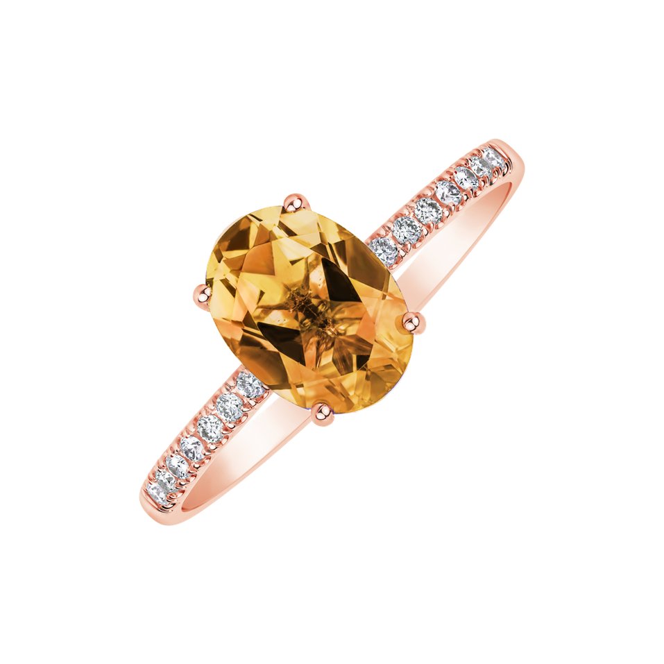 Diamond ring with Citrine Touch of Shine