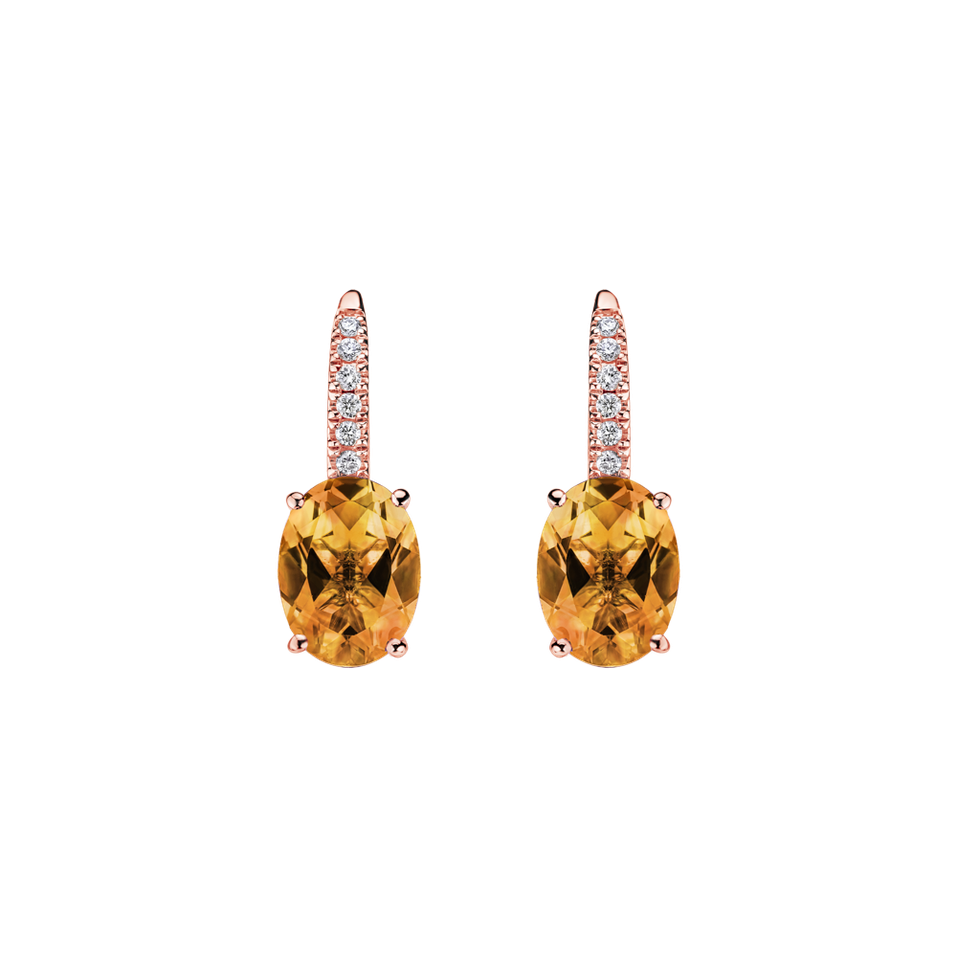 Diamond earrings with Citrine Iris Elegance