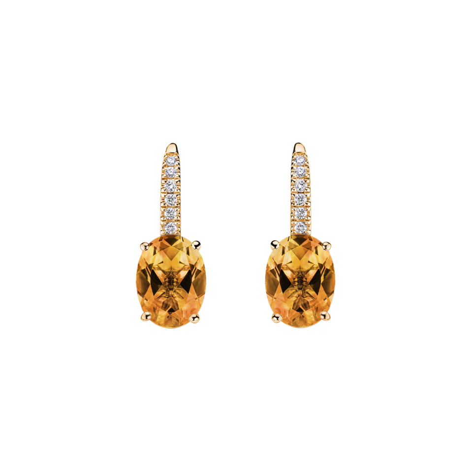 Diamond earrings with Citrine Iris Elegance