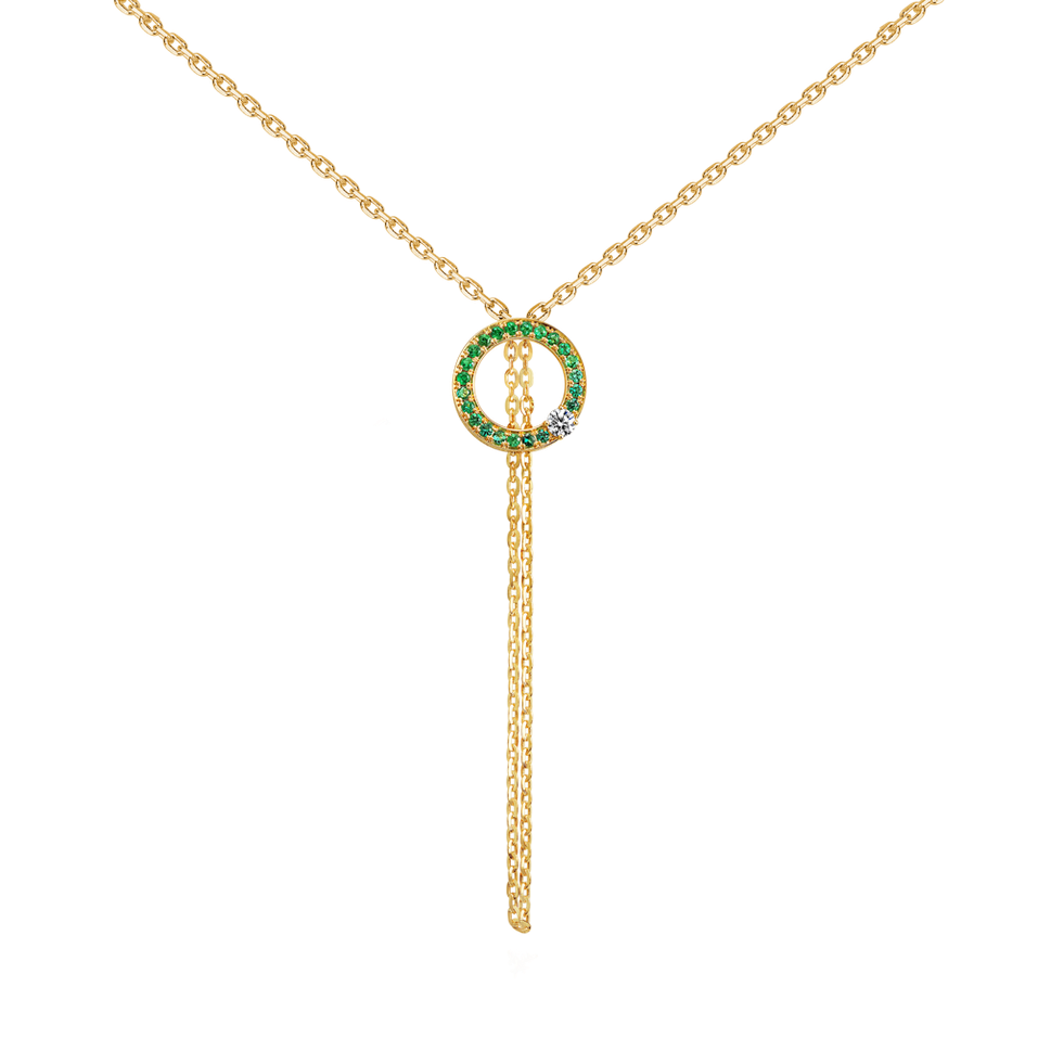 Diamond necklace with Emereld Perfect Sphere