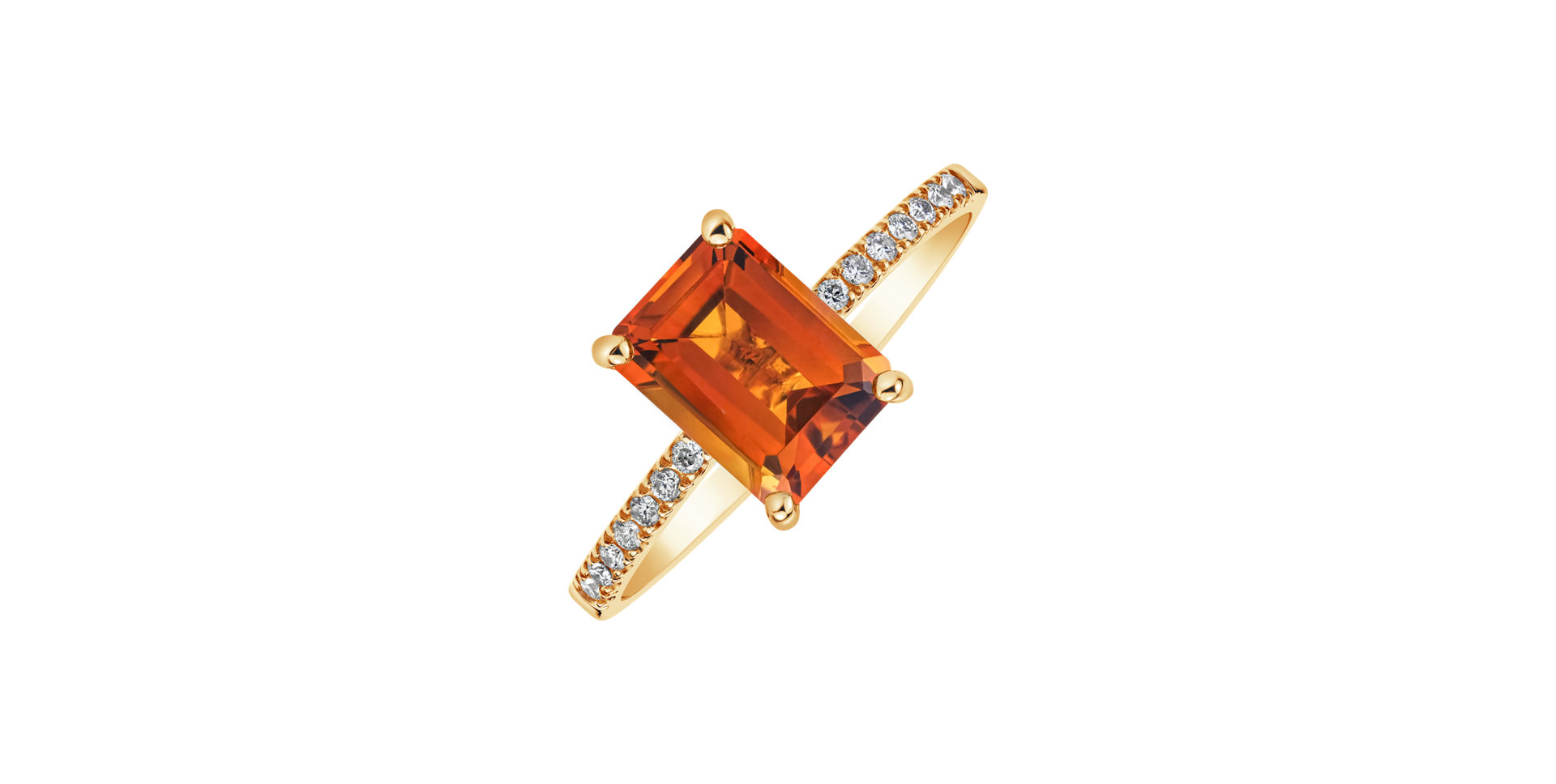 Diamond ring with Citrine Carlotta