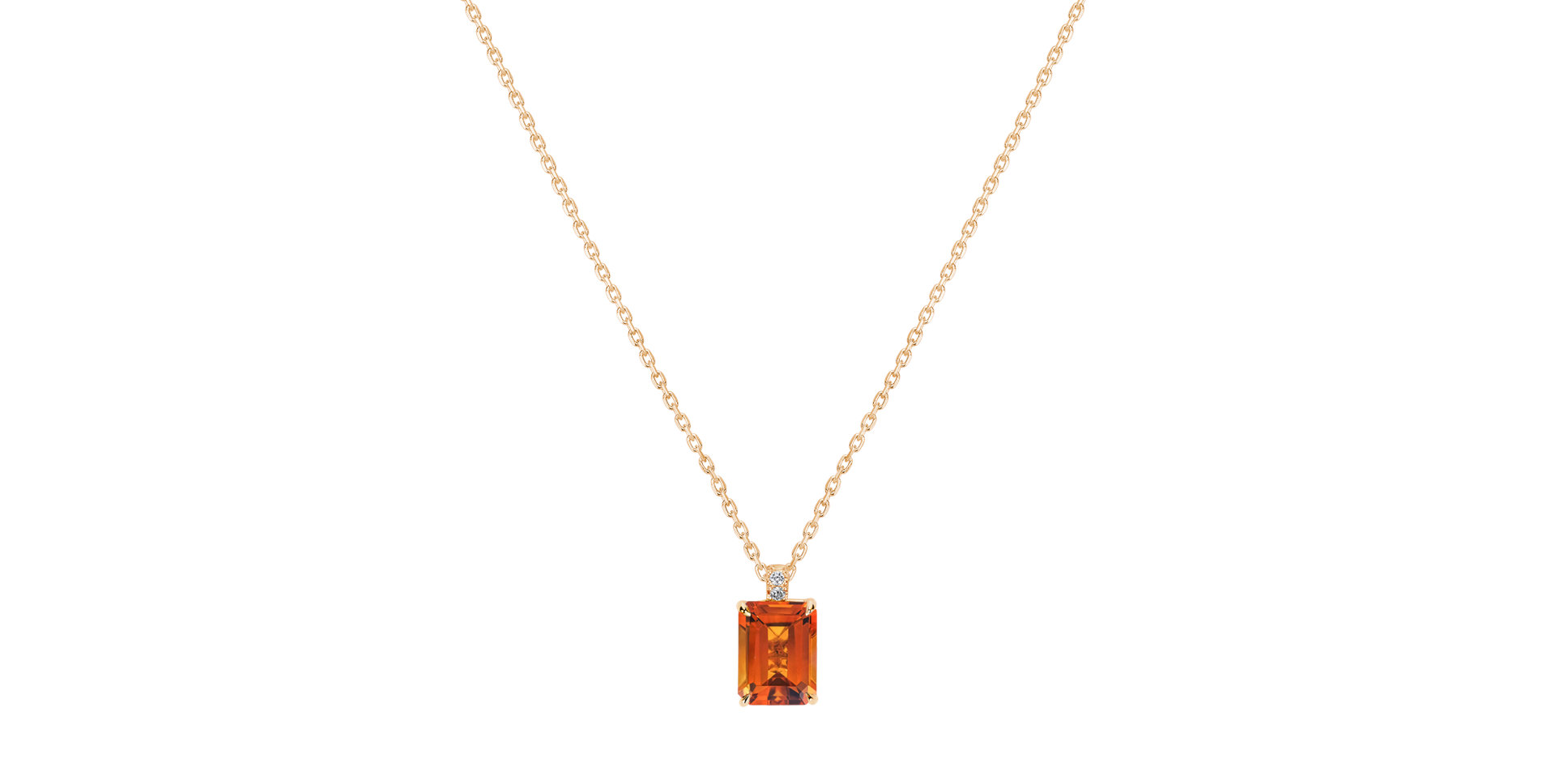 Diamond necklace with Citrine Carlotta