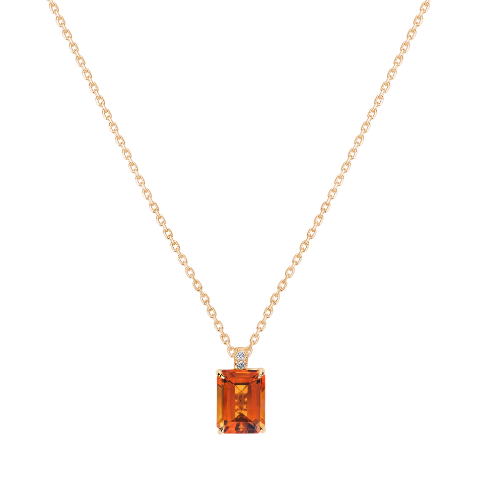 Diamond necklace with Citrine Carlotta