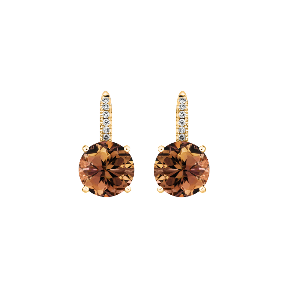 Diamond earrings with Tourmaline Bethy