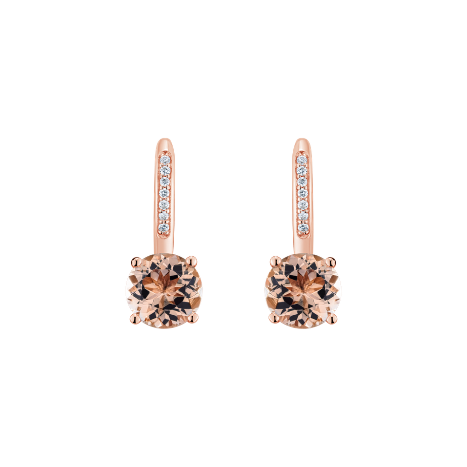Diamond earrings with Morganite Carlo