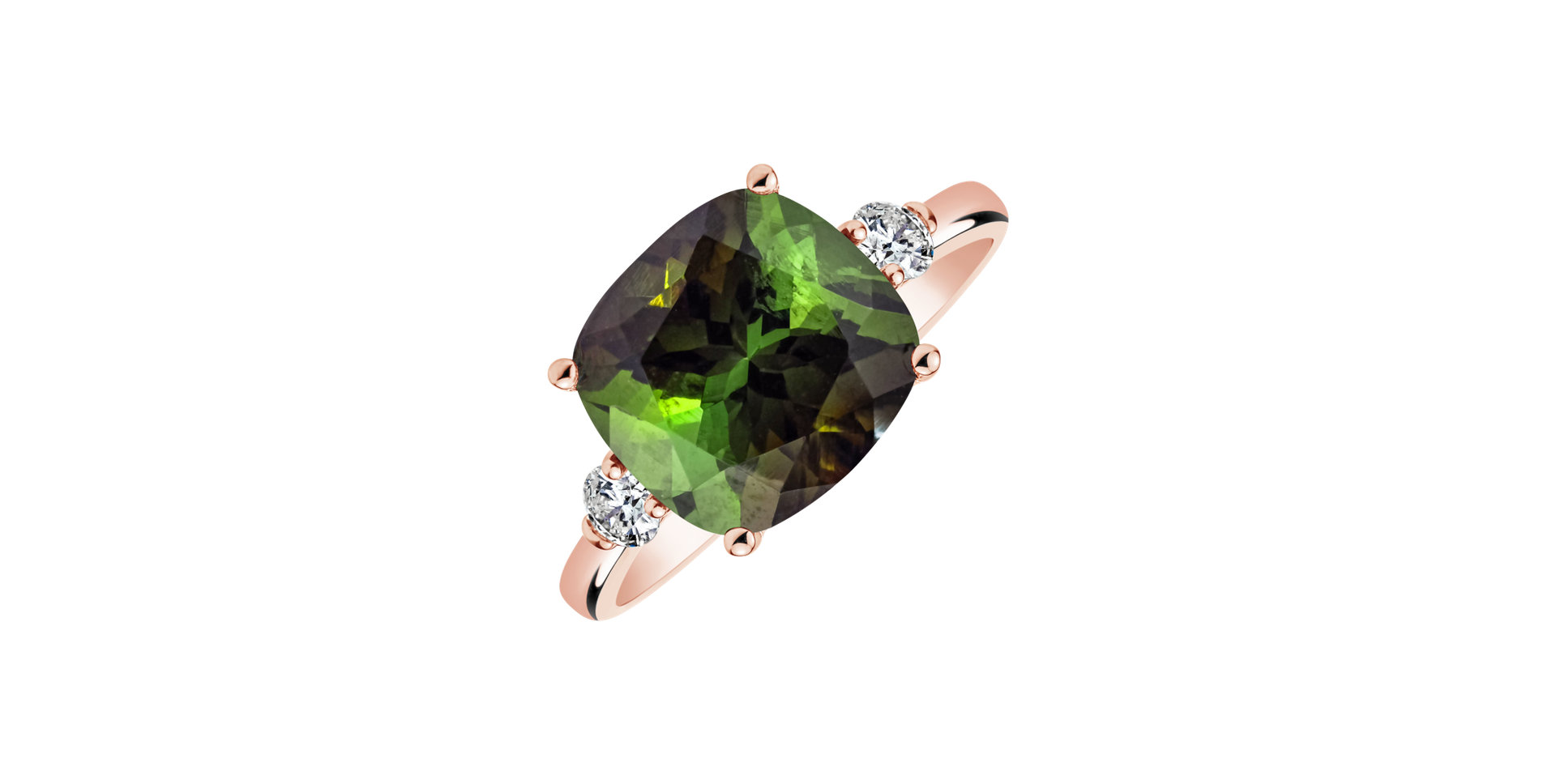 Diamond ring with Tourmaline The Duchess