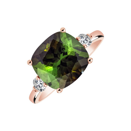 Diamond ring with Tourmaline The Duchess