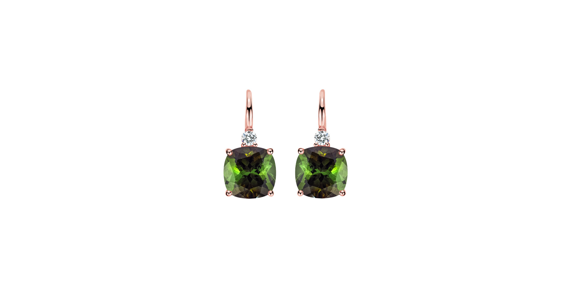 Diamond earrings with Tourmaline The Duchess