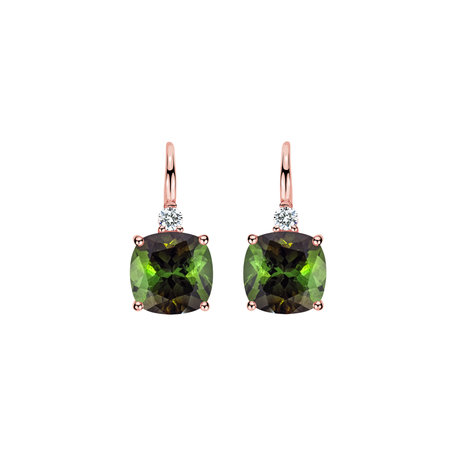 Diamond earrings with Tourmaline The Duchess
