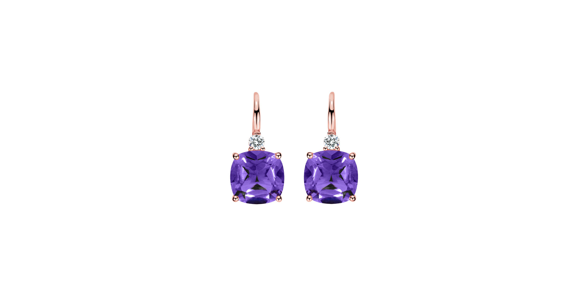 Diamond earrings with Amethyst The Duchess