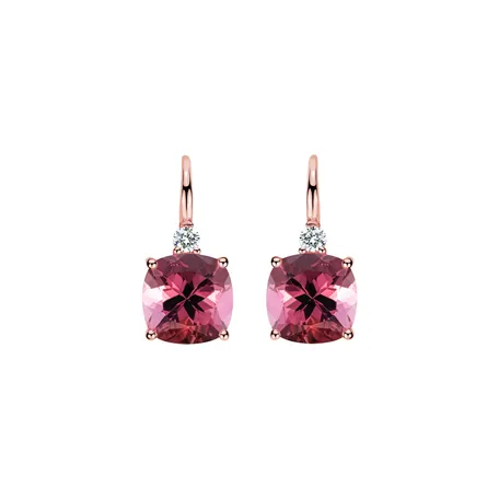 Diamond earrings with Tourmaline The Duchess