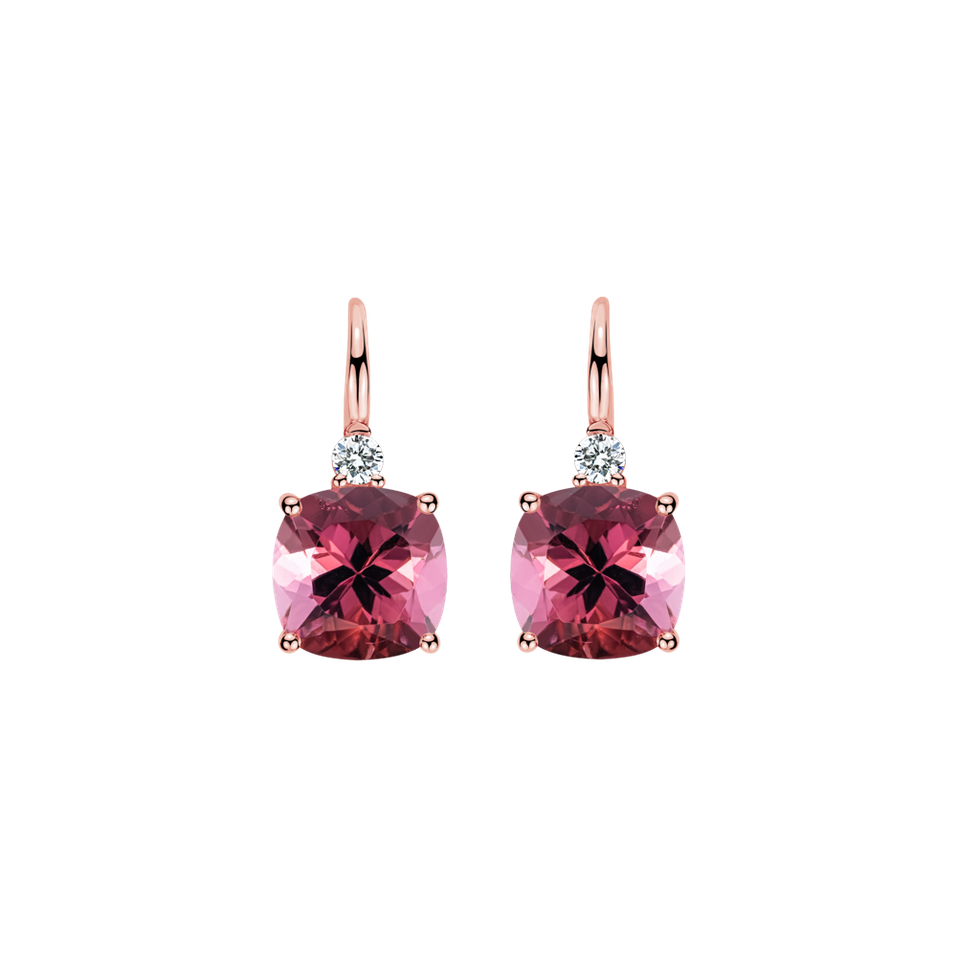 Diamond earrings with Tourmaline The Duchess