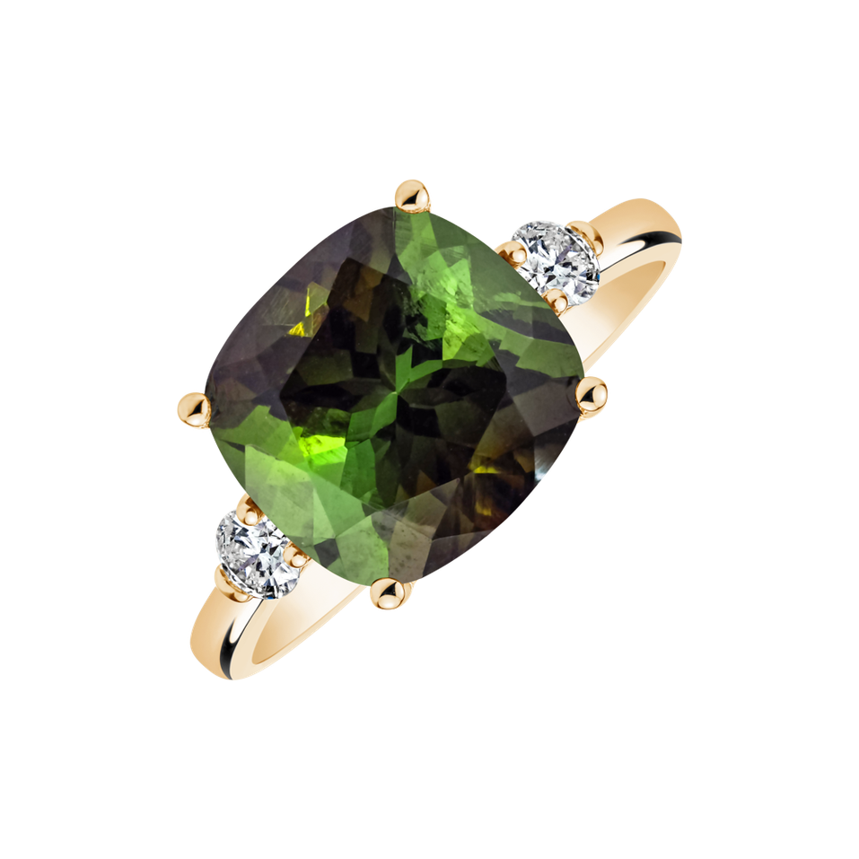 Diamond ring with Tourmaline The Duchess