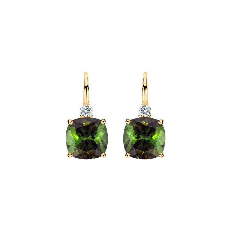 Diamond earrings with Tourmaline The Duchess