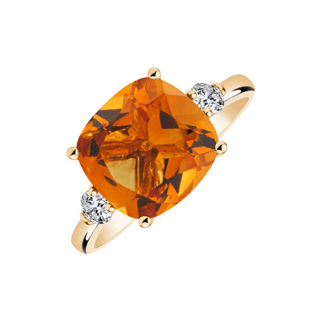 Diamond ring with Citrine The Duchess