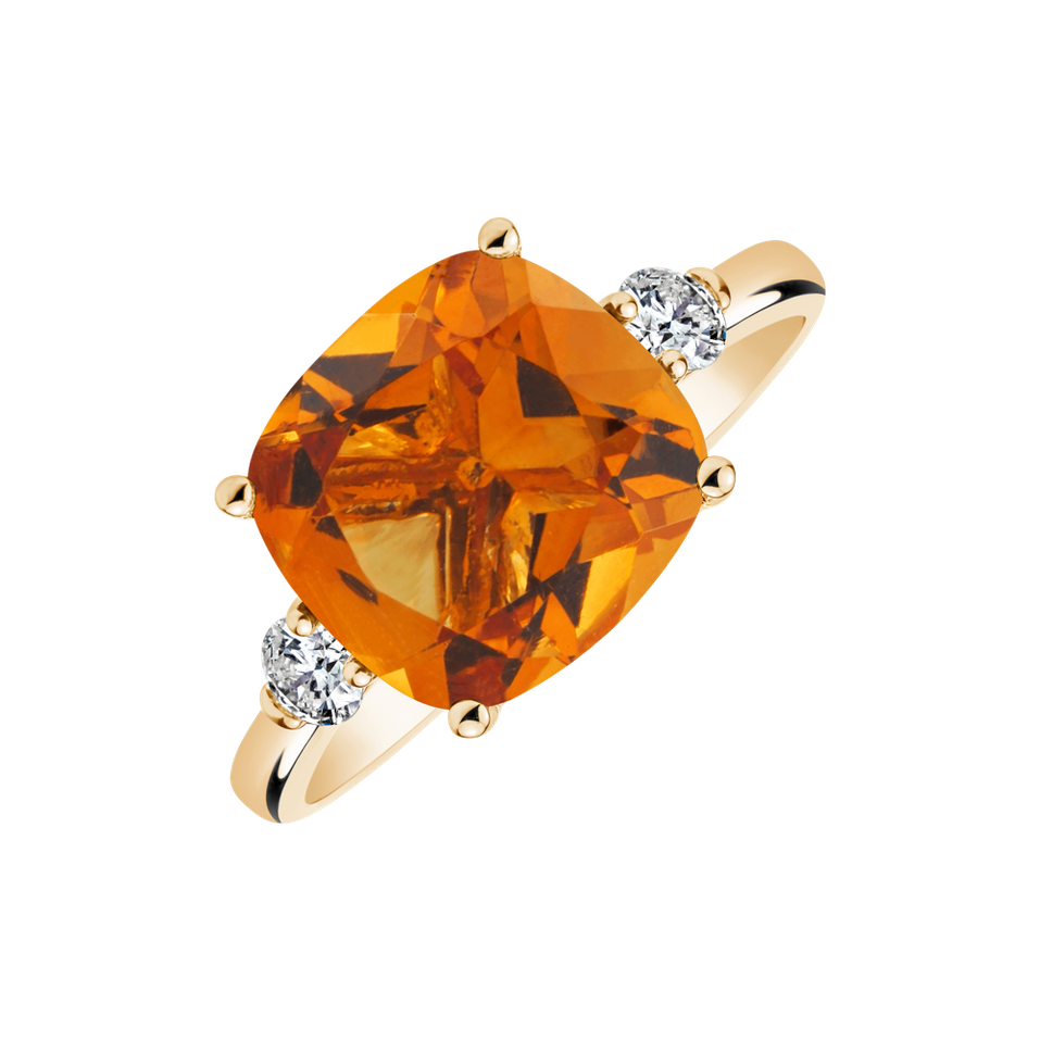 Diamond ring with Citrine The Duchess