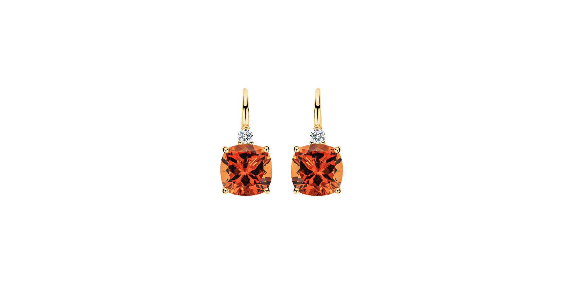 Diamond earrings with Citrine The Duchess