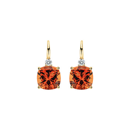 Diamond earrings with Citrine The Duchess