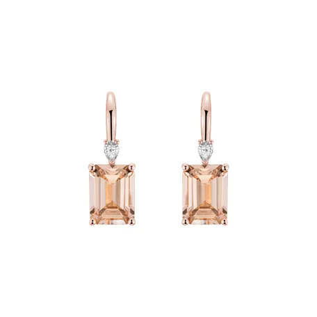 Diamond earrings with Morganite Arannis